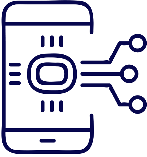 Icon: key with connectors extending outward 