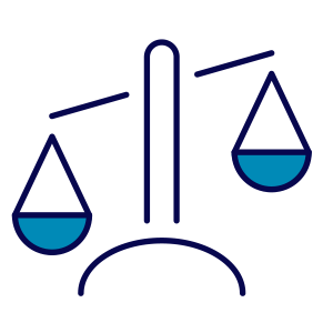 Image of judiciary scales; Governance